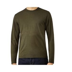Sunspel Long Sleeve Riviera Midweight T‑shirt Supima Cotton Size L Dark Green